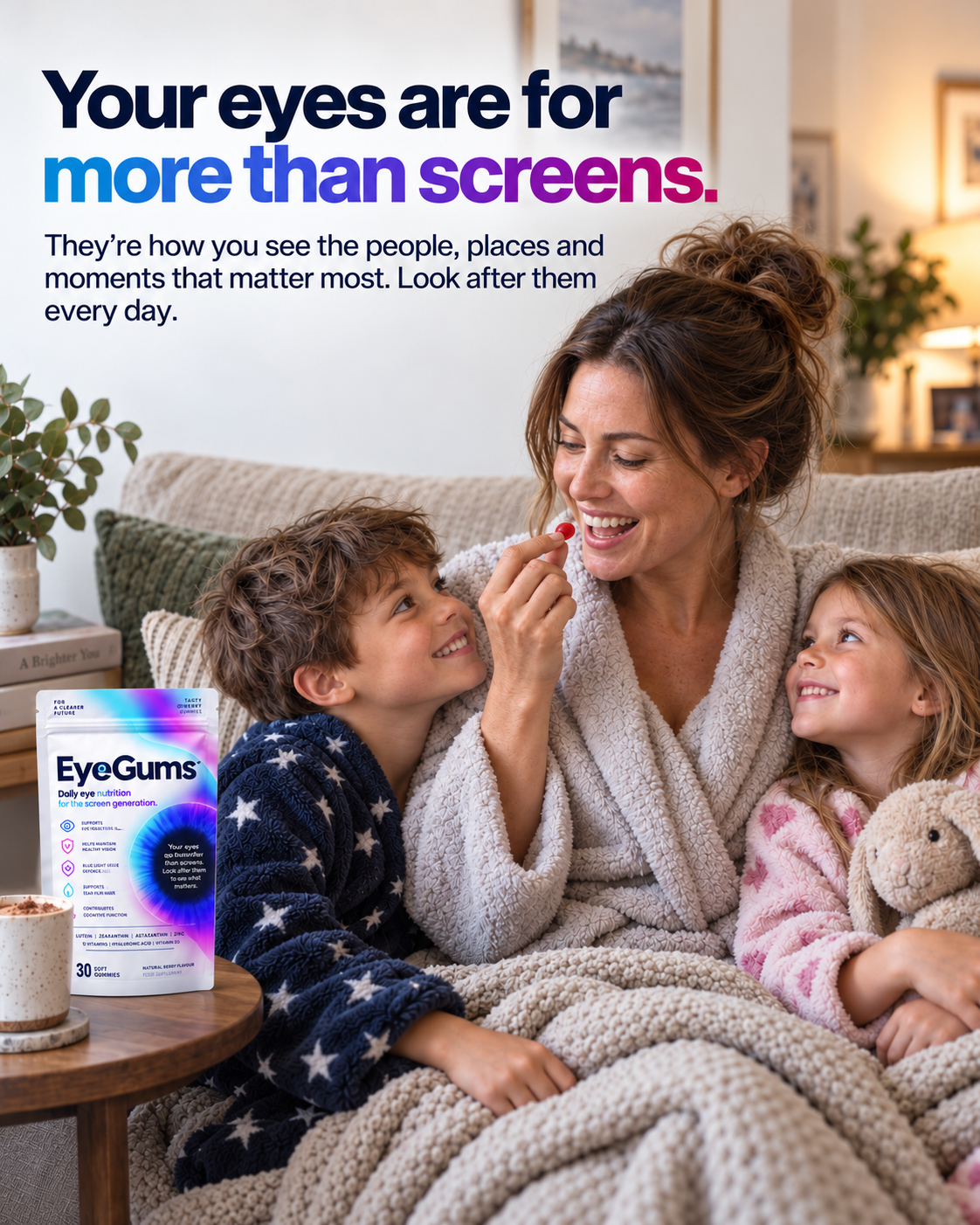 Your eyes are for more than screens. Family moments with EyeGums.